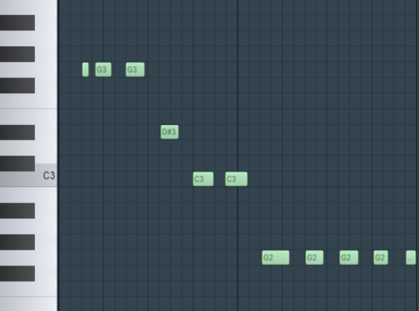 How to create music. Melody programmed with notes.